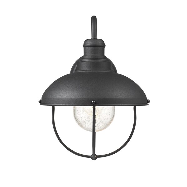 Ansel 1 Light Outdoor Wall Sconce, Black & Black